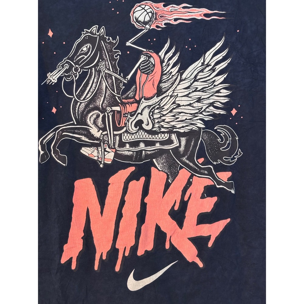 Nike Mens Skeleton Basketball Rider Graphic Tee Black HF6199-010 Size L